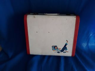 Vintage Girls Suitcase With Handle And Clasp.  13 1/2 " X 12 " X 5 1/2 "