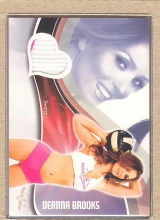 Deanna Brooks 5 2013 Bench Warmer Bubble Gum Authentic Swatch - White,  Pink