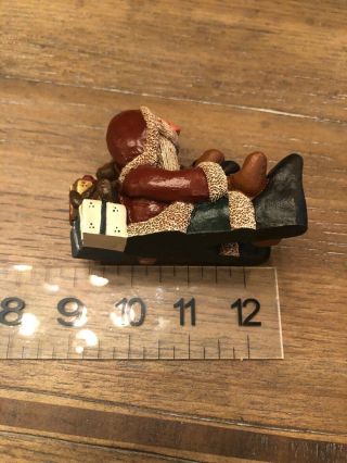 Vintage Gail Laura Santa Claus with Teddy Bears Packages Figurine Signed 6