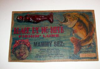 Vintage Black Americana Souvenir Of Old Florida Dy - No - Mite Carded Fishing Lure
