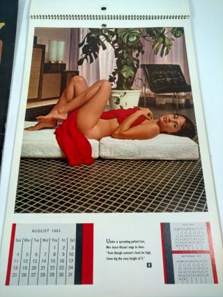 Vintage 1963 Playboy Playmate Pinup Calendar With Envelope 6