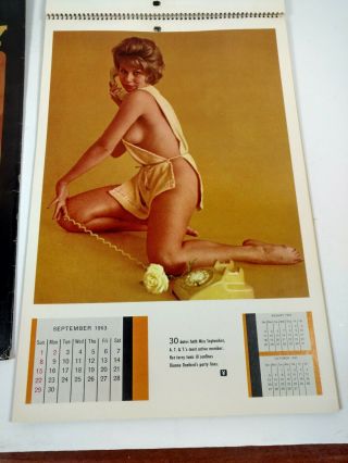 Vintage 1963 Playboy Playmate Pinup Calendar With Envelope 7