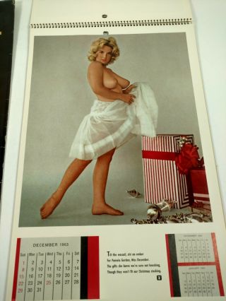 Vintage 1963 Playboy Playmate Pinup Calendar With Envelope 8
