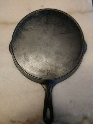 Vintage National Star No.  8 Cast Iron Skillet With Heat Ring
