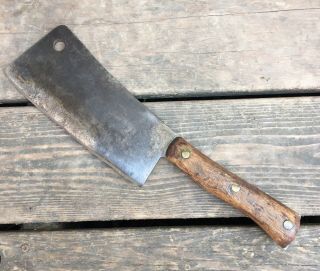 Old Vintage Antique Meat Cleaver Village Blacksmith Butcher Knife Tools