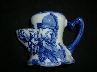Vintage Ironstone Flow Blue Shaving Mug