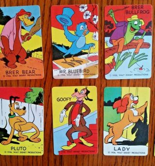 WALT DISNEY CARTOONING CARDS.  1956.  COMPLETE SET 5