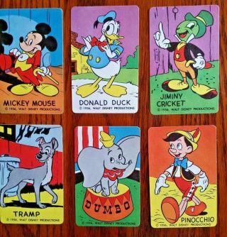 WALT DISNEY CARTOONING CARDS.  1956.  COMPLETE SET 7