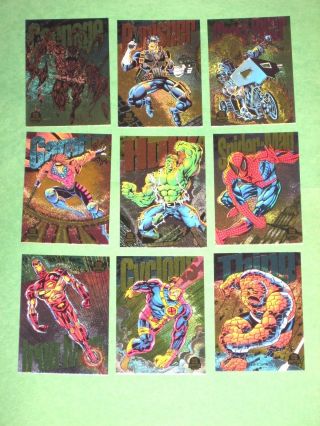 1994 Marvel Universe Series 5 Powerblast 9 Card Rainbow Insert Set Carnage