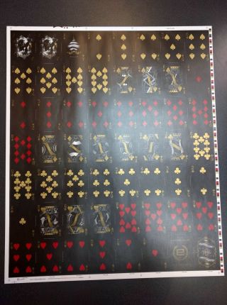 Rare Playing Cards Gold Arcane (uncut Sheet) By Ellusionist