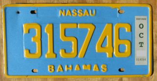 Bahamas - Nassau License Plate 2015 315746