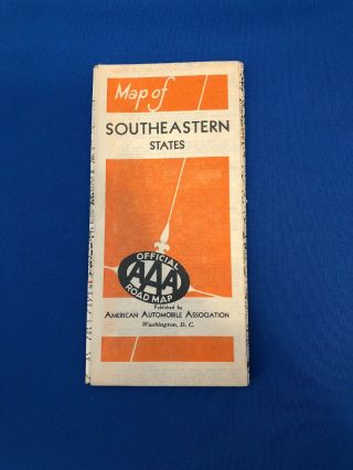 Vintage Aaa 1933 Cuba & Southeastern United States Florida Ect Road Map