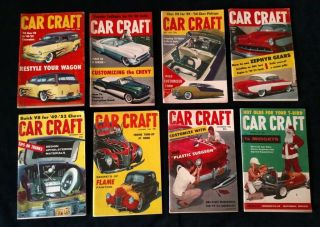 Vintage 1956 Car Craft Magazines 8 Issues Honk Hot Rods Customs Lead Sleds Olds