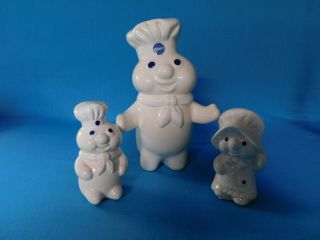 Vintage Pillsbury Doughboy Cookie Jar 1988,  Matching S & P Shk Benjamin & Medwin