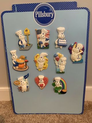 Pillsbury Doughboy Magnet Display Board With 10 Magnets