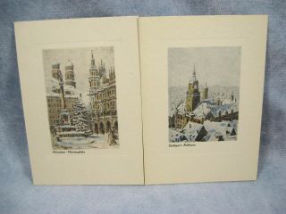 Vintage (12) GERMAN Cathedral Scenes Christmas Greeting Cards 2