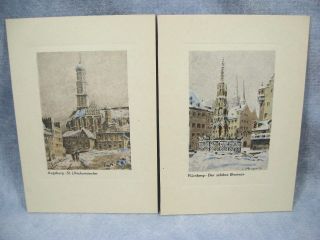 Vintage (12) GERMAN Cathedral Scenes Christmas Greeting Cards 7