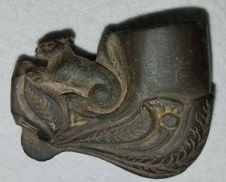 Highly Engraved Steatite Squirrel Pipe Indian Artifacts 1899 Museum Quality