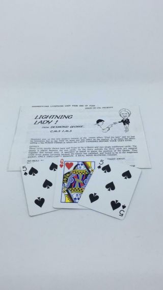 Rare Vintage Card Magic Trick Lightning Lady By David De - Val
