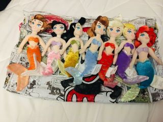 Disney Little Mermaid Princess Ariel & Her Sisters Plush Dolls