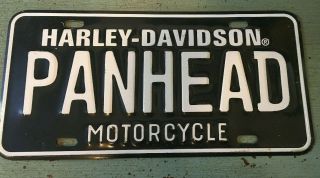 Harley - Davidson Panhead License Plate Black/white 12 " X 6 "