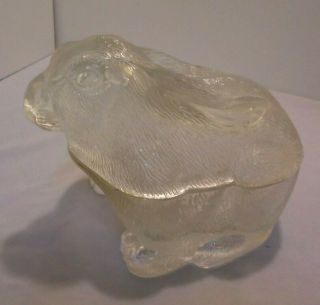 Rabbit Candy Dish,  Easter,  Clear Glass,  5.  5 " Tall,  6.  75 " X5.  25 " Vintage