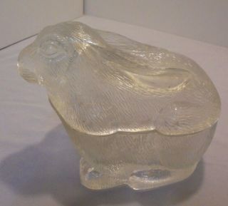 Rabbit Candy Dish,  Easter,  Clear Glass,  5.  5 