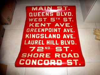 Nyc Bus Sign Brooklyn Queens Main Greenpoint Shore Road Kent Avenue Ny Roll Sign
