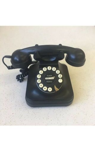 Vintage 1950’s Black Flash Phone With Redial