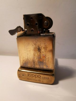 ZIPPO CAMEL,  COMMEMORATIVE,  SOLID BRASS,  1932 - 1990 STAMP,  DOUBLE SIDED,  RARE 6
