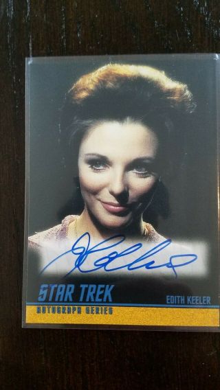 Joan Collins As Edith Star Trek Tos 40th Anniversary Autograph Card Auto A112