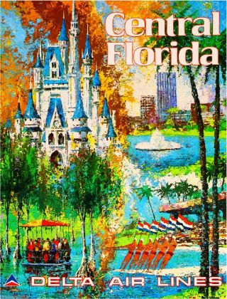 Central Florida United States Of America Vintage Travel Advertisement Poster