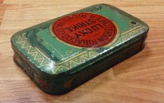 Vintage Lucky Strike Cut Plug Tobacco Tin Box Tobacciana R.  A.  Patterson Tobacco 4