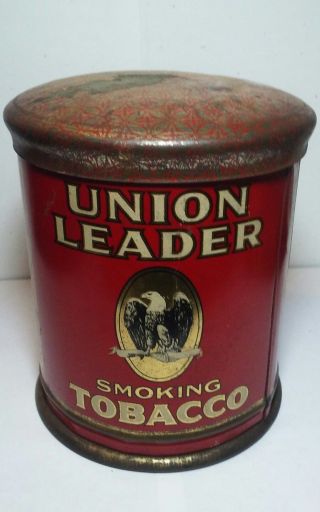 Vintage Union Leader Eagle Smoking Tobacco Humidor Tin