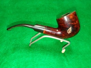 Pipe Unsmoked Vintage Imported Briar Wood " Big Pipe " Tobacco Leaf Logo