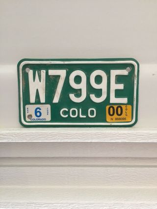 Colorado Motorcycle License Plate W799e
