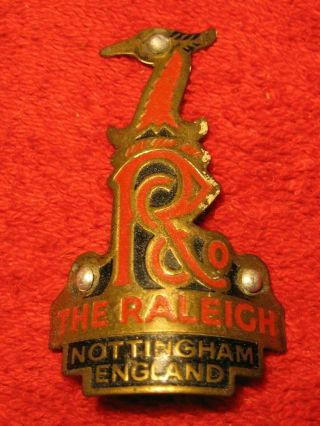 Vintage Bike Raleigh Heron Headbadge Emblem Logo Brass Sports Sprite Record Colt