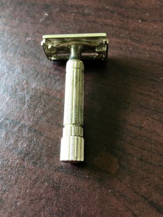 GILLETTE VINTAGE RAZOR SHAVER MADE IN USA TWIST OPEN TOP MENS GROOMING 2