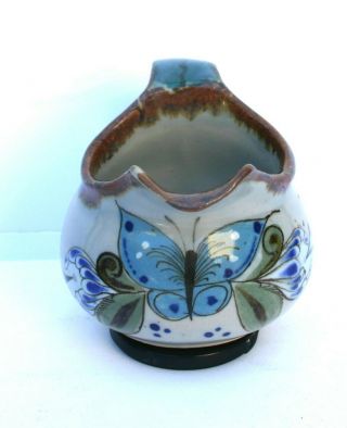 Ken Edwards Mexican Pottery Tonala Creamer Butterfly Design