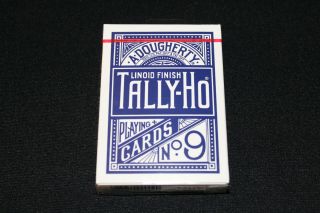1 Blue Tally Ho Fan Back Blue Seal Playing Cards Ohio Made Rare