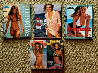 3 Sports Illustrated Swimsuit Desk Calendars 1997,  98 & 99 & 1999 & 2000 Vhs