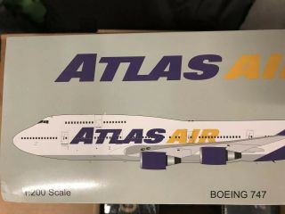 Atlas Air B747 - 400 Reg: N464mc Scale 1:200 Jfox Diecast Model Jf - 747 - 4 - 007