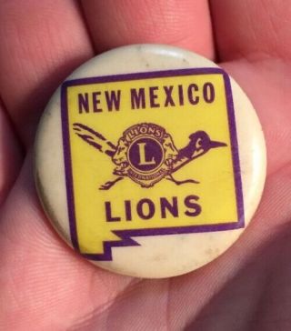Lions Club Pin/button,  Mexico,  Vintage 1960 