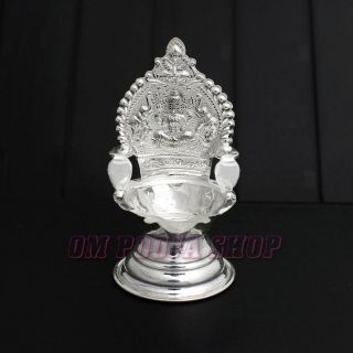 Gajalakshmi Diya In 925 Pure Silver For Pooja Deepam Ghee Jyoti Lamp For Puja
