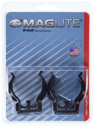 Mag Flashlight Mounting 2d Cell Maglight Snap Clamp Holder 2 Pc Pk Bracket Clip