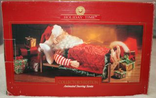 Holiday Time Animated Sleeping Snoring Santa Claus Collectors Edition