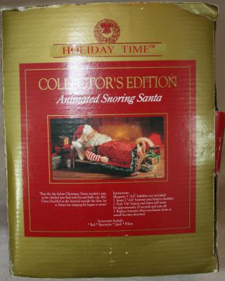 Holiday Time Animated Sleeping Snoring Santa Claus Collectors Edition 4