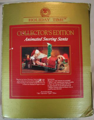Holiday Time Animated Sleeping Snoring Santa Claus Collectors Edition 5