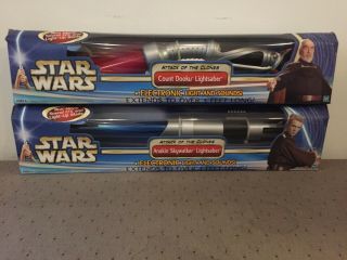 Star Wars Episode 2 Attack Of The Clones Count Dooku And Anakin Lightsaber