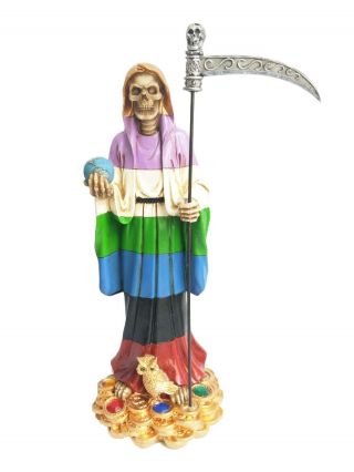 12 Inches Colorful Dress Santa Muerte Estatua Holy Death Statue The Grim Reaper
